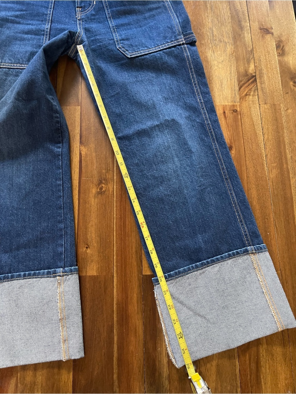 Veronica Beard Dylan High Rise Straight Leg Jean Full Length Wide Cuff hem - Picture 11 of 16